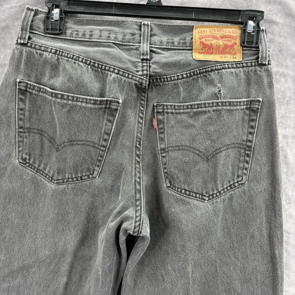 VTG Levis 550 Jeans Mens 33x34‎ (31x30) Black Baggy Relaxed Fit 00s Y2K